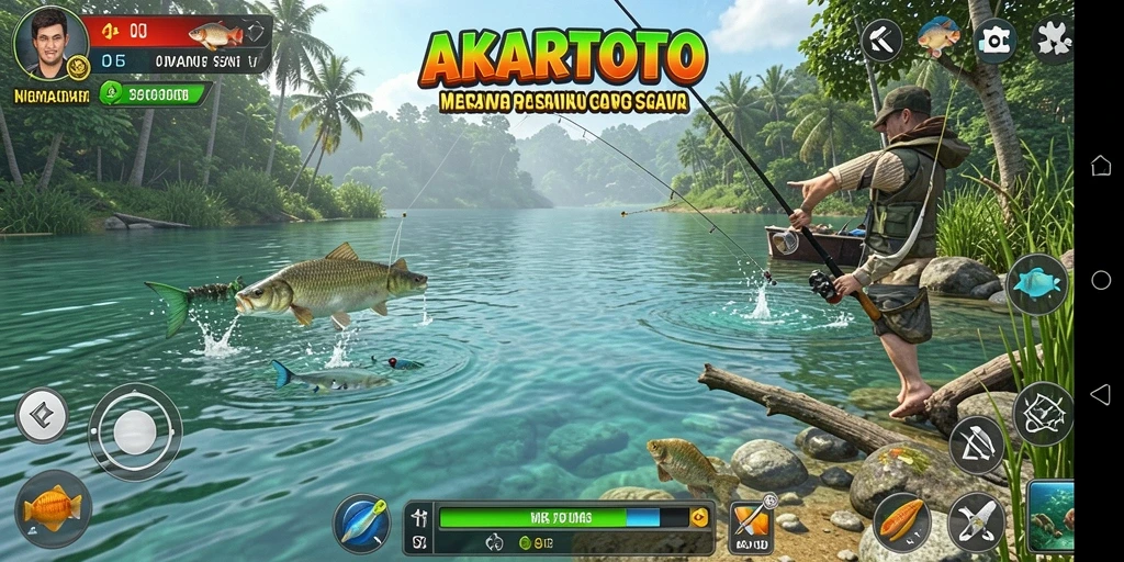 Tangkapan ikan besar di gameplay AKARTOTO yang memukau.