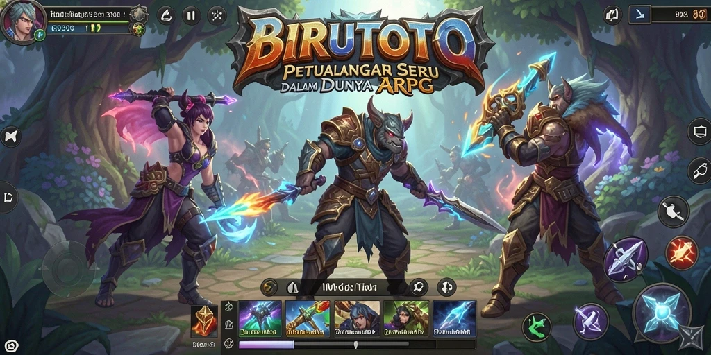 Screenshot gameplay BIRUTOTO menampilkan aksi seru dalam pertarungan ARPG.