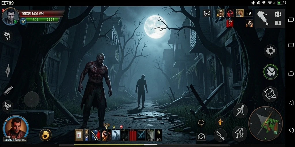 Tampilan gameplay mencekam dalam EE789 yang menciptakan suasana Horror yang intens.