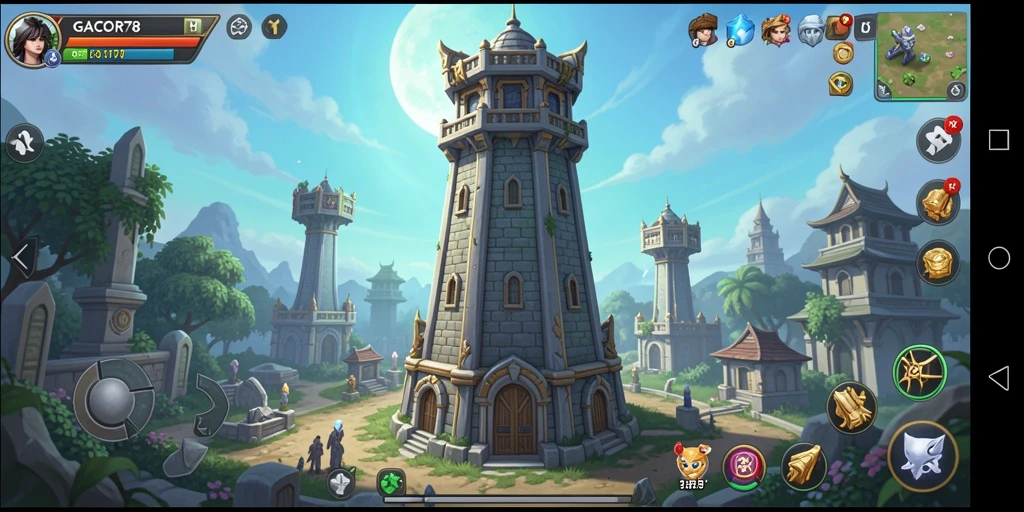 Tampilan gameplay GACOR78 yang menarik dan menantang dalam Tower Defense.