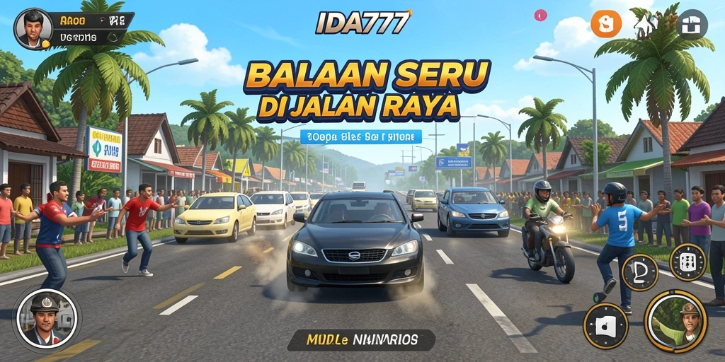 Tampilan gameplay menarik dari IDA777 di lintasan balap.