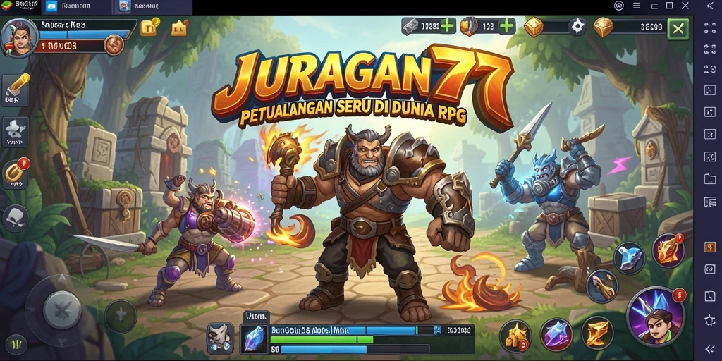 Tampilan gameplay epik dalam JURAGAN77 yang menegangkan dan penuh aksi.