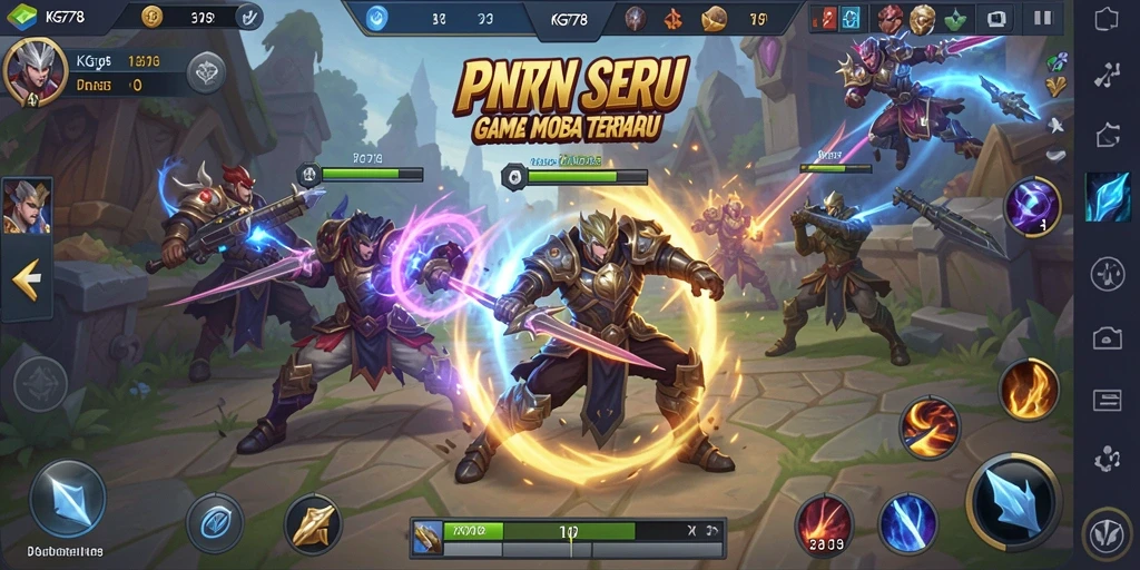 Screenshot KG778 menunjukkan aksi intens di arena MOBA.