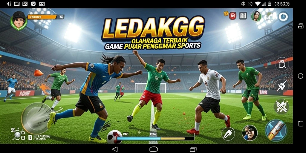 Screenshot menunjukkan aksi seru dalam gameplay olahraga.