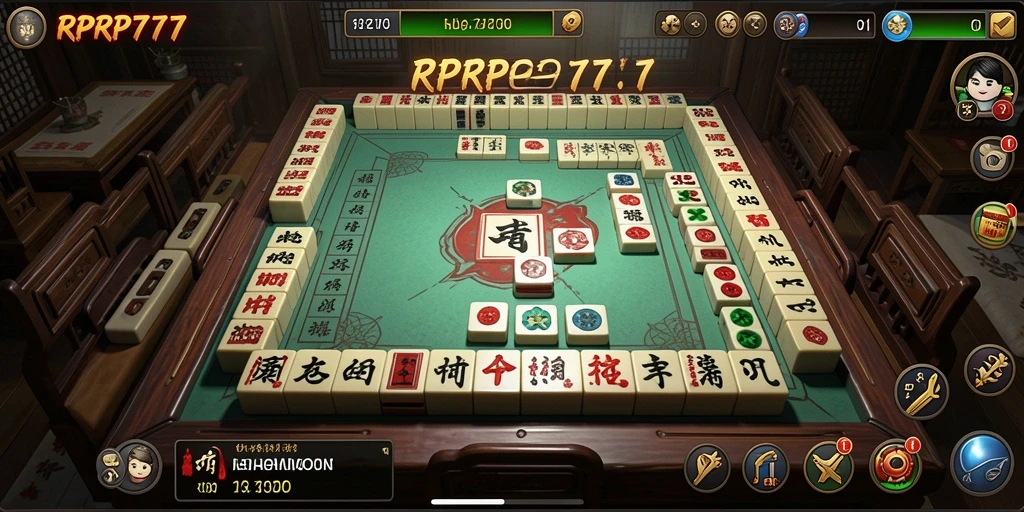 Screenshot utama RPRP777 menampilkan gameplay Mahjong yang menarik dan dinamis.