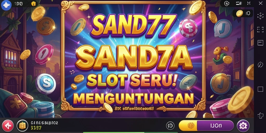 Screenshot gameplay SAND77 yang menunjukkan slot yang menarik dan beragam fitur.