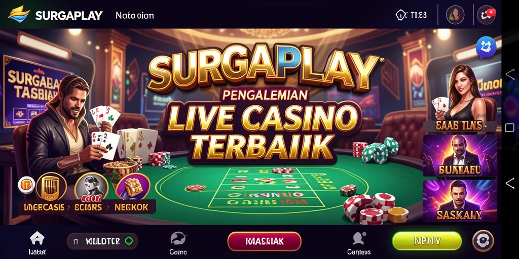 Gameplay SURGAPLAY yang mengasyikkan dengan dealer langsung.